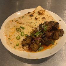 Boti (Lamb) Dinner on a plate