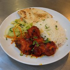 Chicken Tikka Dinner on a plate